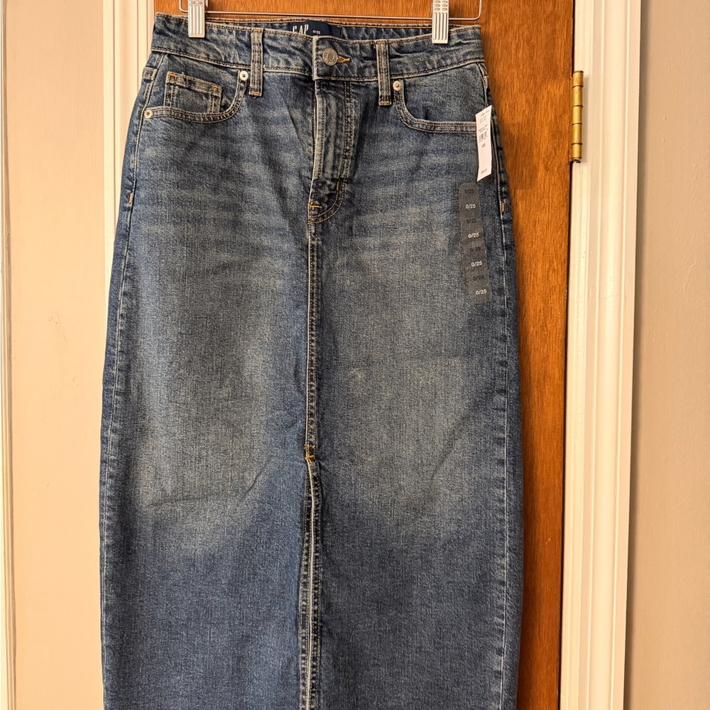 GAP Mid-Blue Denim Midi Skirt